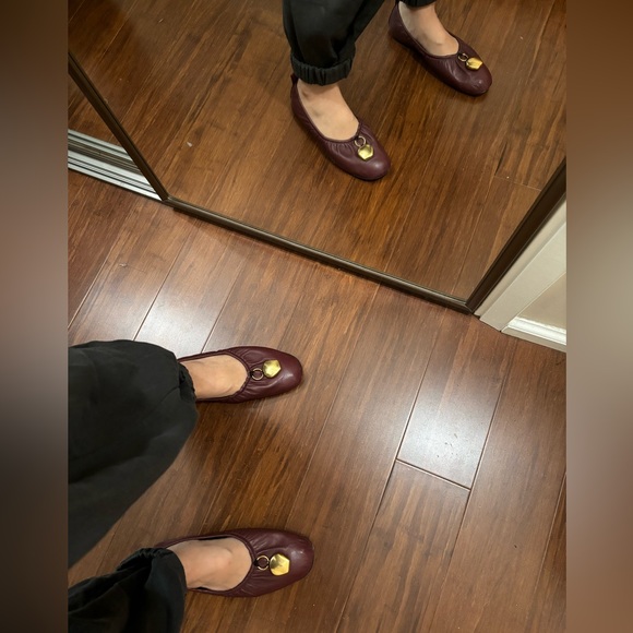 Old Céline burgundy leather bell ballet flats -size 39 - Picture 3 of 9
